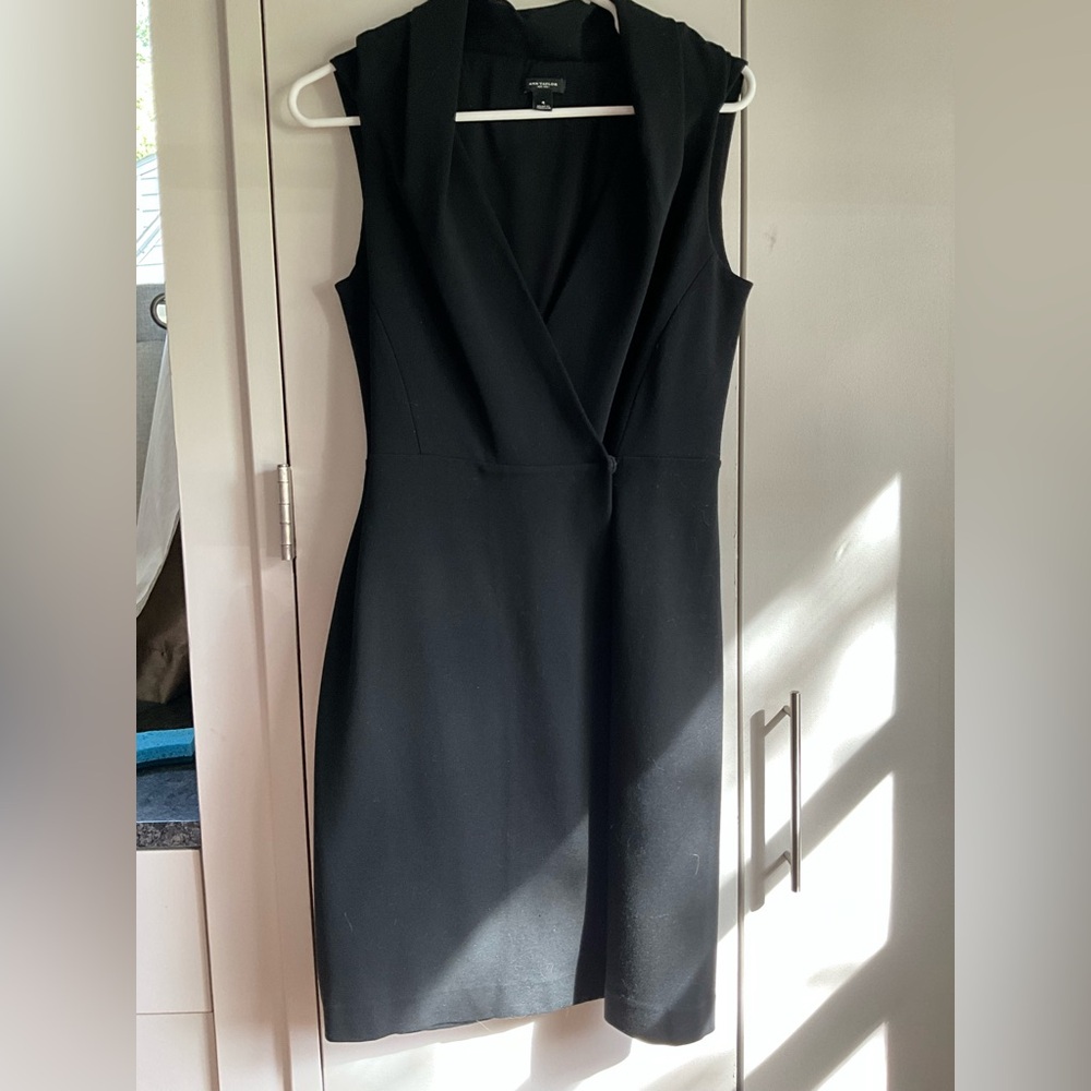 Ann Taylor Wrap Shawl Collar Sheath Dress, 4, MSRP $159
